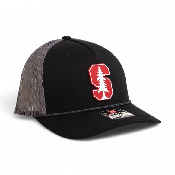 Stanford Cardinal 3D Snapback Trucker Rope Hat- Black/ Charcoal - Picture 1 of 3